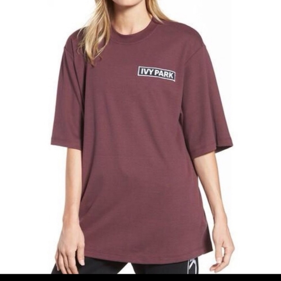 IVY PARK Flag Badge Tee In Plum unisex fit oversized S. - Picture 1 of 4